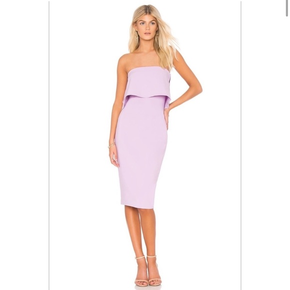 Likely Revolve Driggs Strapless Sheath Midi Dress in Twilight Mist - Picture 2 of 5